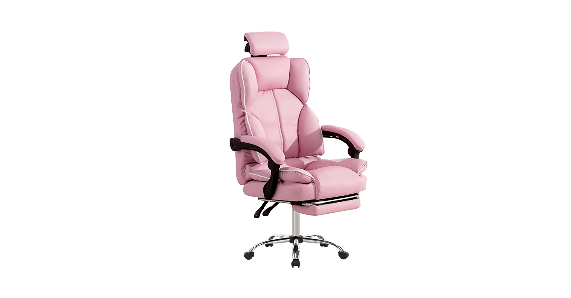 ピンク系ファブリックオットマン Executive Office Chair w/ Adjustable Height & Swivel Wheels